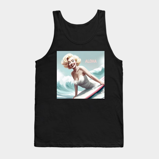 Marilyn Surfing Tank Top by Kingrocker Clothing